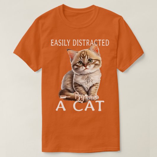 Easily distracted by cats 4 t-shirt (Design voorkant)