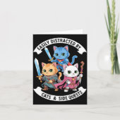 Easily Distracted By Cats & Side Quests Funny Kaart (Voorkant)