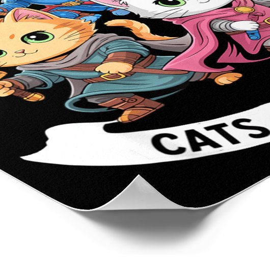 Easily Distracted By Cats &amp; Side Quests Funny  Poster (Hoek)