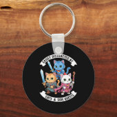 Easily Distracted By Cats & Side Quests Funny Sleutelhanger (Voorkant)