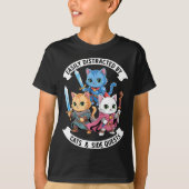 Easily Distracted By Cats &amp; Side Quests Funny  T-shirt (Voorkant)