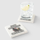 Easily Distracted by Cats and Beer Stenen Onderzetter (Zijkant)