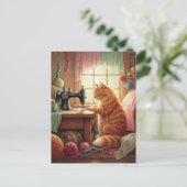 Easily Distracted By Cats And Sewing - Cat Sewing Briefkaart (Staand voorkant)