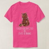 Easily Distracted by Cats & Books Lover Book Nerd  T-shirt (Design voorkant)
