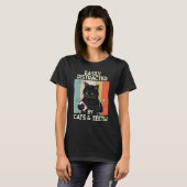 Easily Distracted By Cats & Teeth Tooth Dentist H T-shirt (Voorkant volledig)