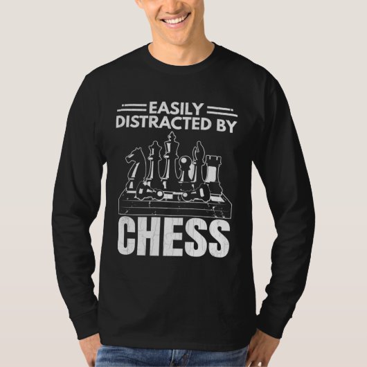 Easily Distracted By Chess  Sports Player Coach Gr T-shirt (Voorkant)