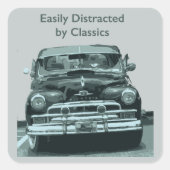 Easily Distracted by Classics Vierkante Sticker (Voorkant)