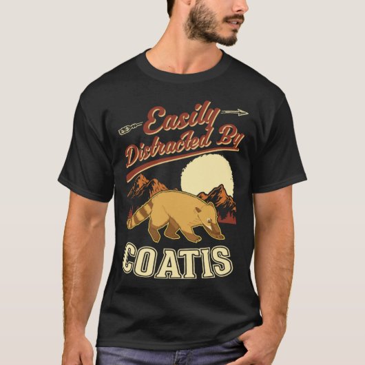 Easily distracted by Coatis T-shirt (Voorkant)