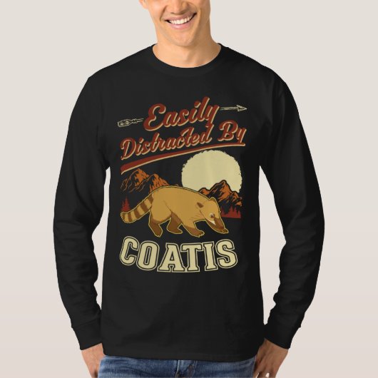 Easily distracted by Coatis T-shirt (Voorkant)