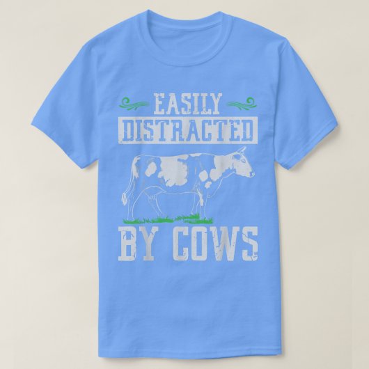 Easily distracted by cows Cow Farmer T-shirt (Design voorkant)