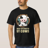 Easily Distracted By Cows | Cow Lover Gift T-shirt (Voorkant)