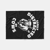 Easily Distracted By Cows Western Highland Cow  Fleece Deken (Voorkant (Horizontaal))