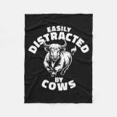 Easily Distracted By Cows Western Highland Cow Fleece Deken (Voorkant)