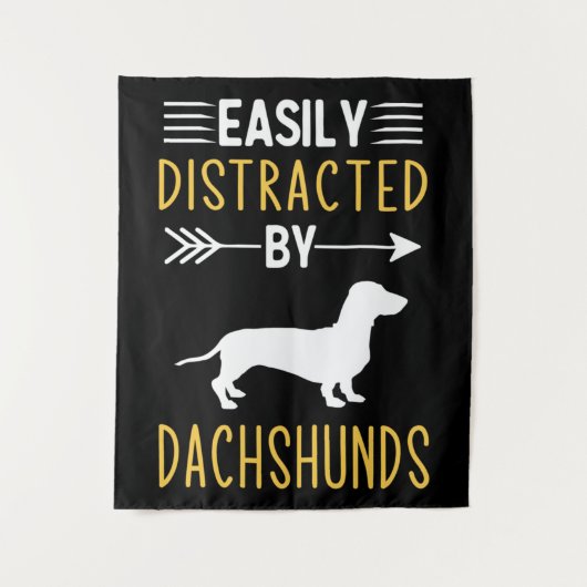 Easily Distracted By Dachshunds Wandkleed (Voorkant)