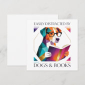 Easily Distracted By Dogs And Books Mother’s Day Feestdagenkaart (Voorkant / Achterkant)