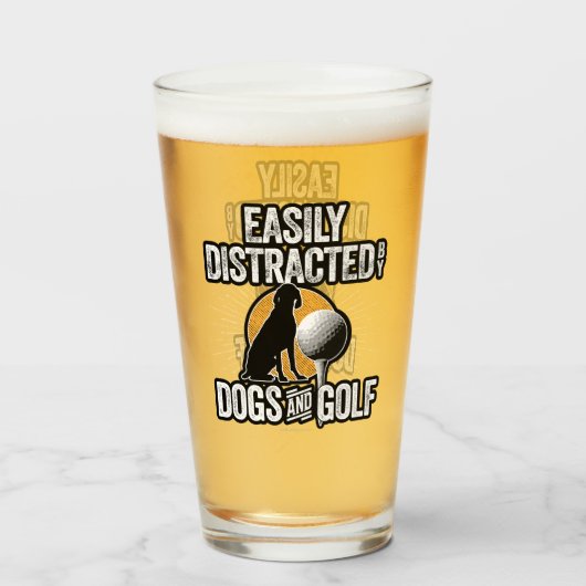 Easily Distracted by Dogs and Golf Glas (Voorkant gevuld)