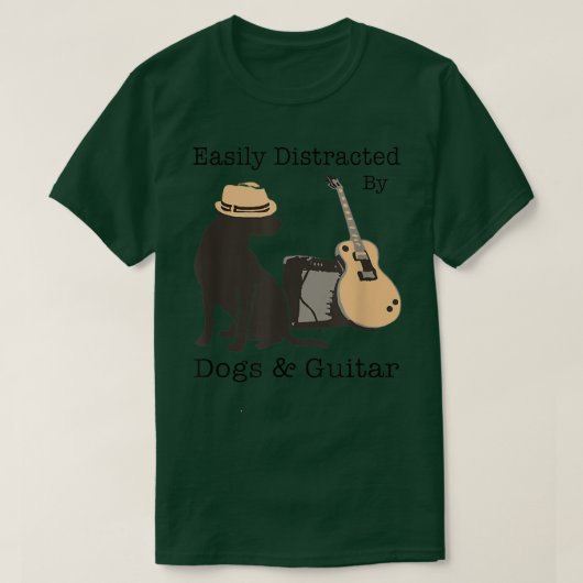Easily Distracted By Dogs And Guitar Guitarist Ani T-shirt (Design voorkant)
