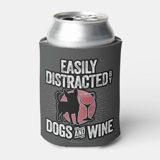 Easily Distracted by Dogs and Wine Blikjeskoeler (Blikje Voorkant)