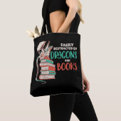 Easily Distracted By Dragons And Books Tote Bag (Dichtbij)