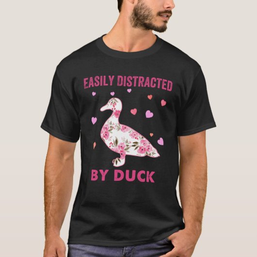 Easily Distracted By Duck  Costume Flower T-shirt (Voorkant)