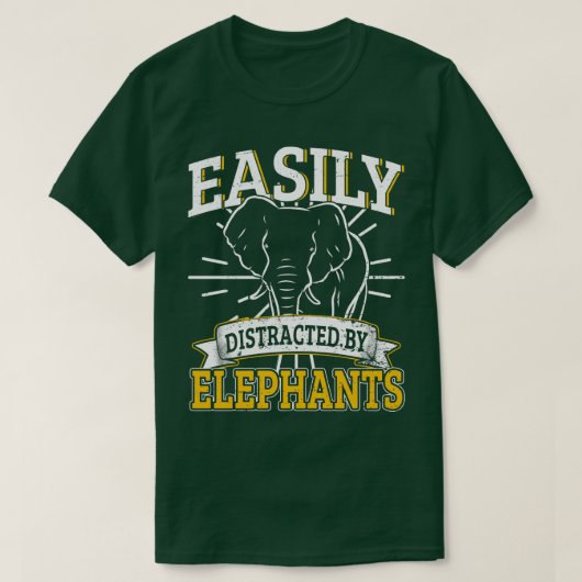 Easily Distracted By Elephants T-shirt (Design voorkant)