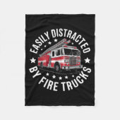 Easily Distracted By Fire Trucks Design  Fleece Deken (Voorkant)