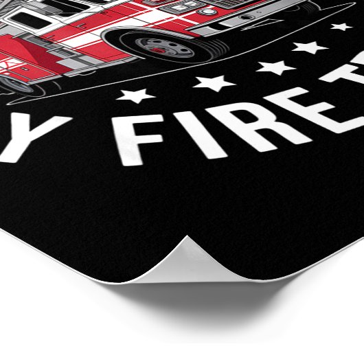 Easily Distracted By Fire Trucks Design Poster (Hoek)