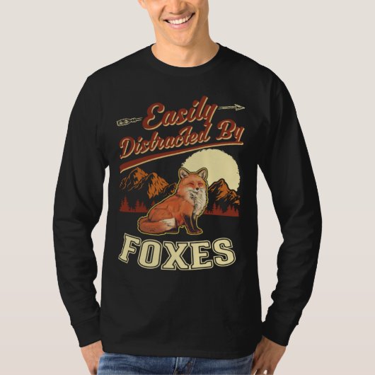 Easily distracted by Foxes T-shirt (Voorkant)