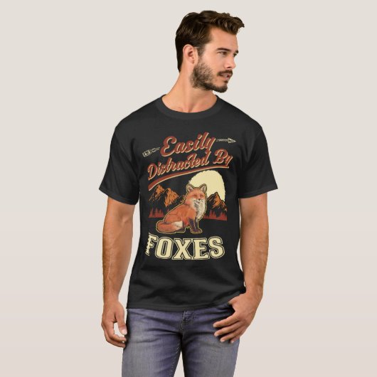 Easily distracted by Foxes T-shirt (Voorkant volledig)