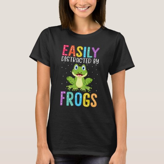 Easily Distracted By Frogs  Frog T-shirt (Voorkant)
