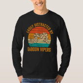 Easily Distracted By Gaboon Vipers Retro T-shirt (Voorkant)