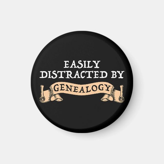 Easily Distracted By Genealogy Magneet (Voorkant)