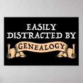 Easily Distracted By Genealogy Poster (Voorkant)