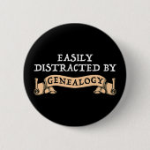 Easily Distracted By Genealogy Ronde Button 5,7 Cm (Voorkant)