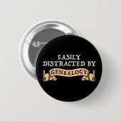 Easily Distracted By Genealogy Ronde Button 5,7 Cm (Voorkant /achterkant)