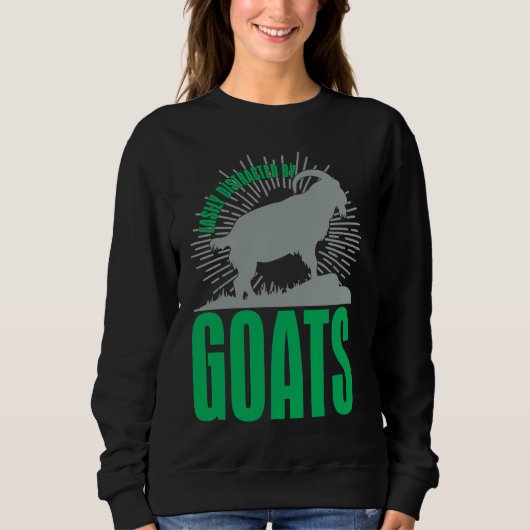 Easily Distracted By Goats  Animal  For Men Women Trui (Voorkant)