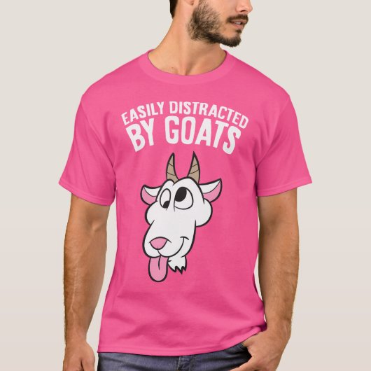 Easily Distracted By Goats T-shirt (Voorkant)