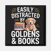 Easily Distracted By Goldens & Books - Golden Magneet (Voorkant)
