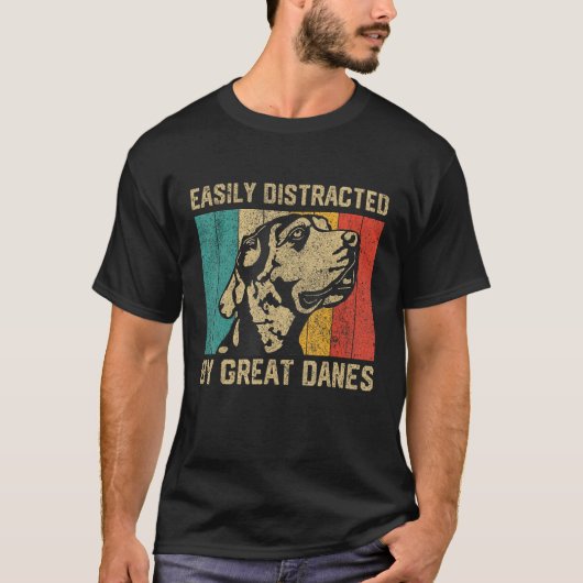 Easily Distracted By Great Dane  Great Dane T-shirt (Voorkant)