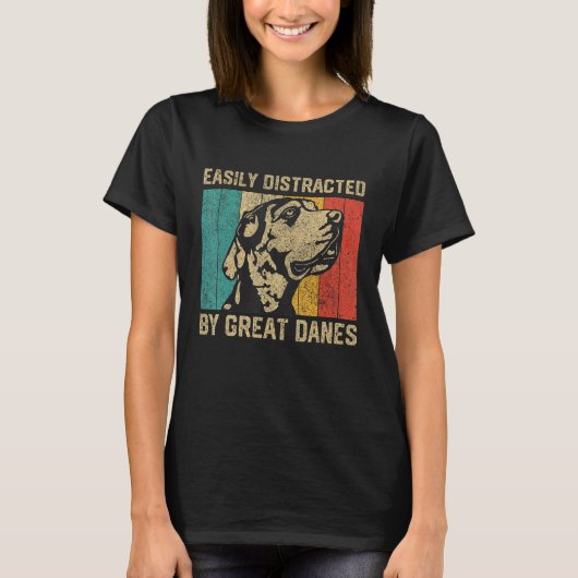 Easily Distracted By Great Dane Great Dane T-shirt (Voorkant)