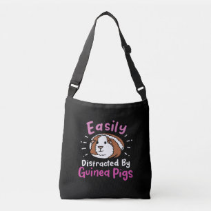 Easily Distracted By Guinea Pigs Cute Pet Lover Crossbody Tas