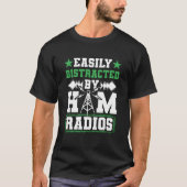 Easily Distracted By Ham Radios Network Network Si T-shirt (Voorkant)