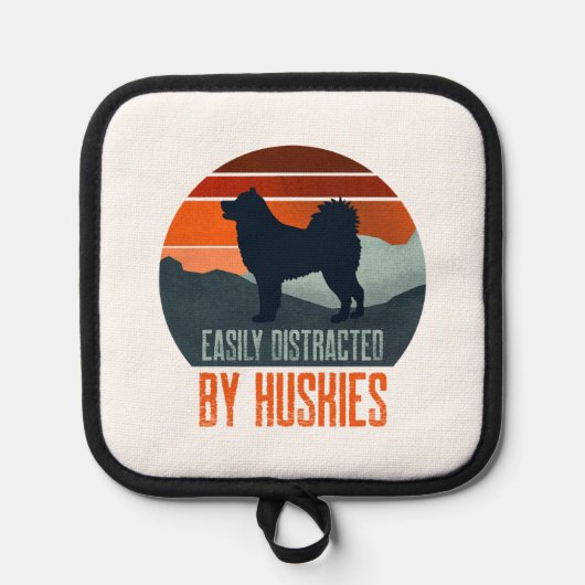 Easily Distracted By Huskies Dog Walking Pannenlap (Voorkant)