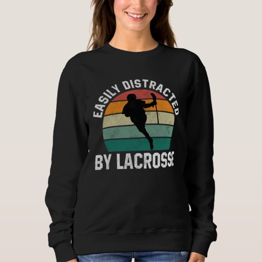 Easily Distracted By Lacrosse Coach Player Sports Trui (Voorkant)