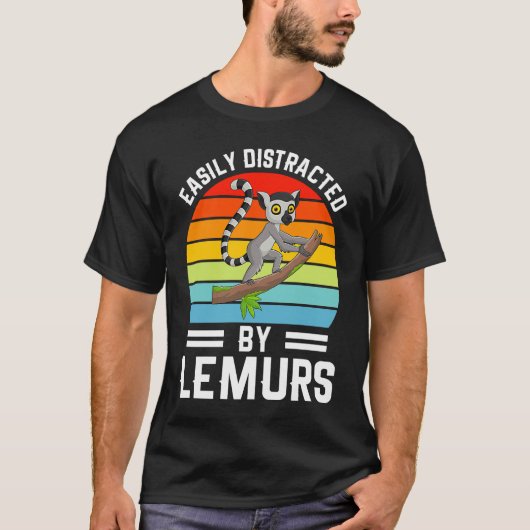 Easily Distracted By Lemurs I Lemur Monkey I Kids  T-shirt (Voorkant)