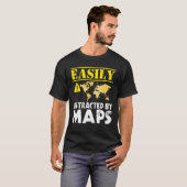 Easily Distracted By Maps Geography Mapping T-shirt (Voorkant volledig)