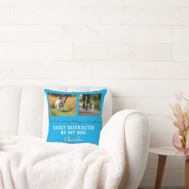 Easily Distracted by My Dog Photo Pillow Kussen (Bank)