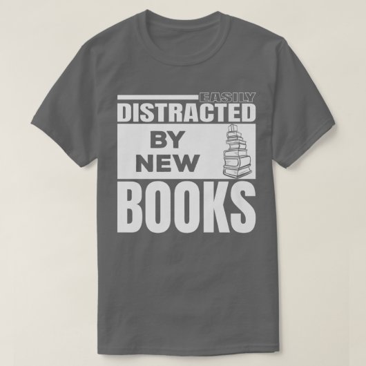 Easily Distracted By New Books I Can Read Day Boo T-shirt (Design voorkant)