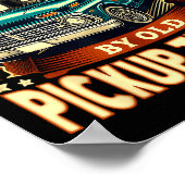 Easily Distracted By Old Ckup Trucks Funny Trucker Poster (Hoek)