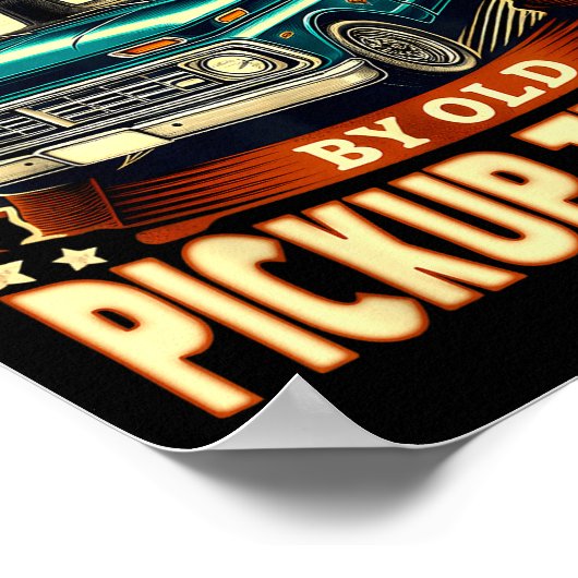 Easily Distracted By Old Ckup Trucks Funny Trucker Poster (Hoek)